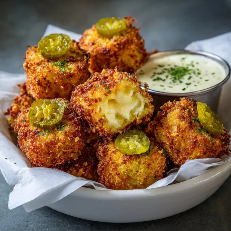 Crispy pickle cheese bites served on a plate as a tasty snack