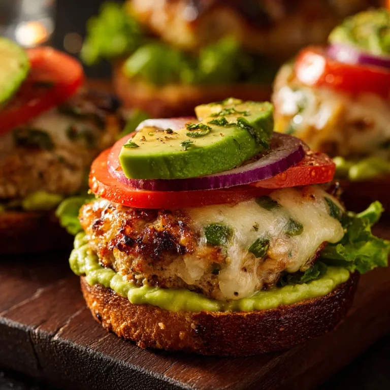 Delicious jalapeño turkey burgers garnished and ready to serve