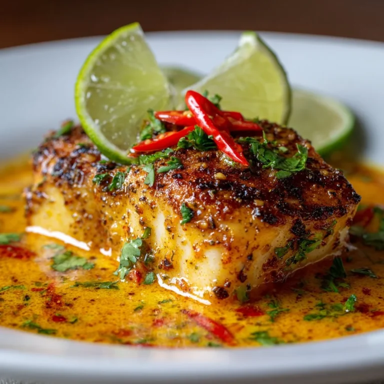 Tropical Grouper dish with spicy coconut sauce ready in 5 minutes