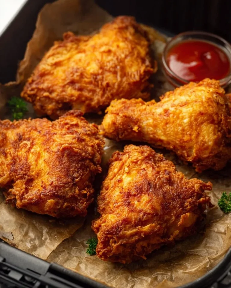 Delicious 2 ingredient air fryer fried chicken on a plate