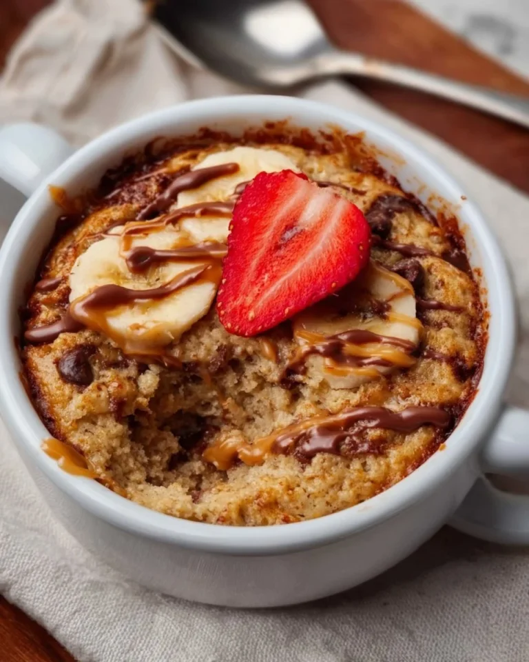 Delicious air fryer baked oats topped with fresh fruits and nuts