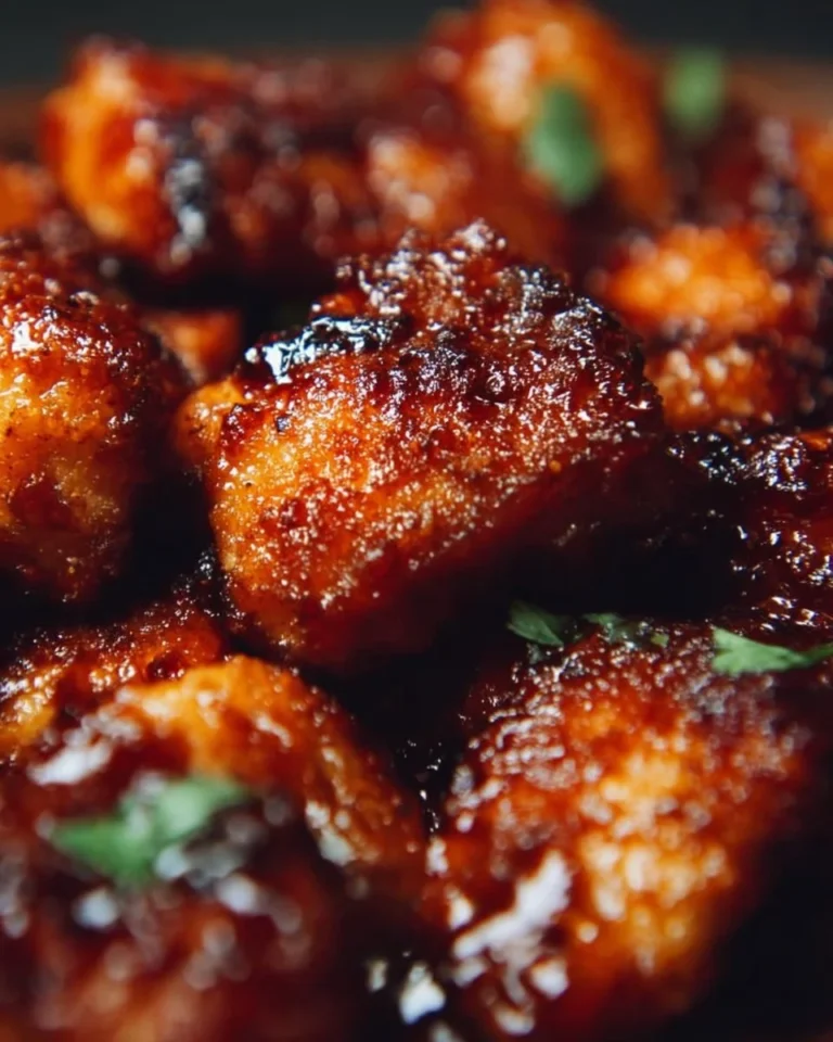 Crispy Air Fryer BBQ Chicken Bites served with dipping sauce