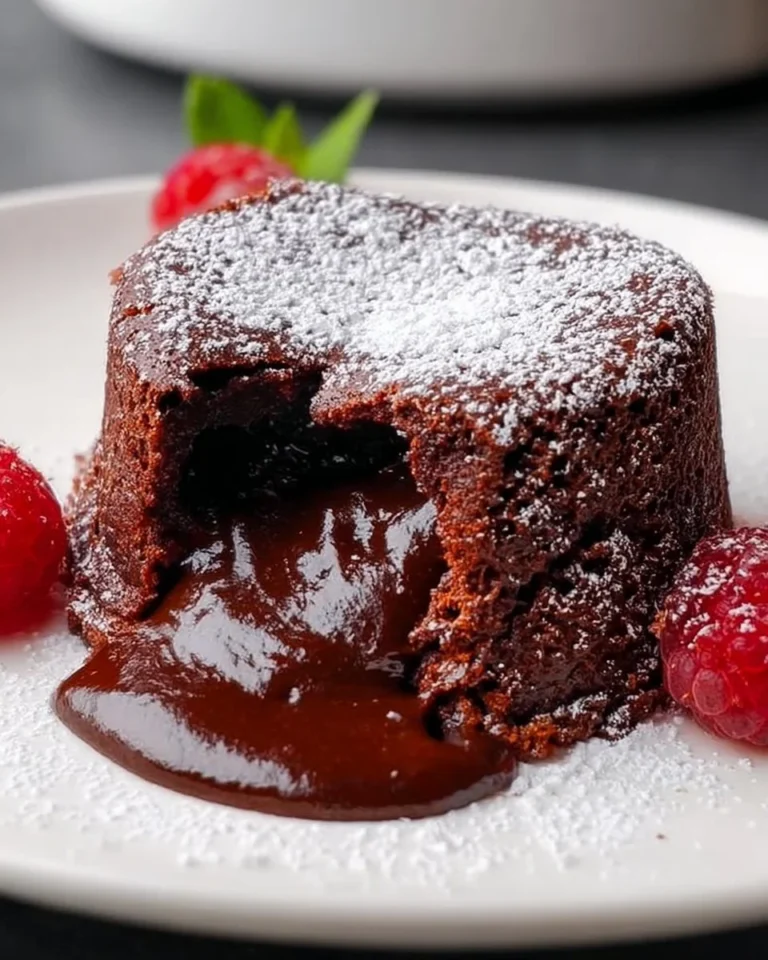 Delicious Air Fryer Lava Cake with a molten chocolate center
