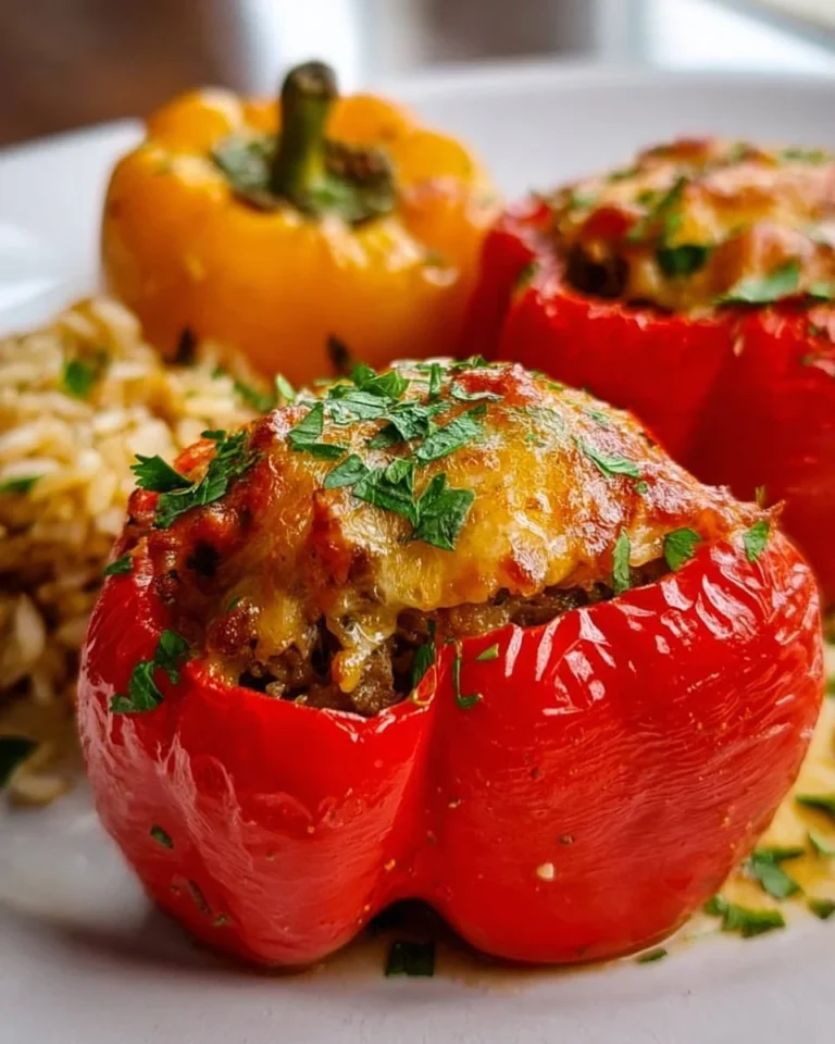 Delicious air fryer stuffed peppers filled with savory ingredients