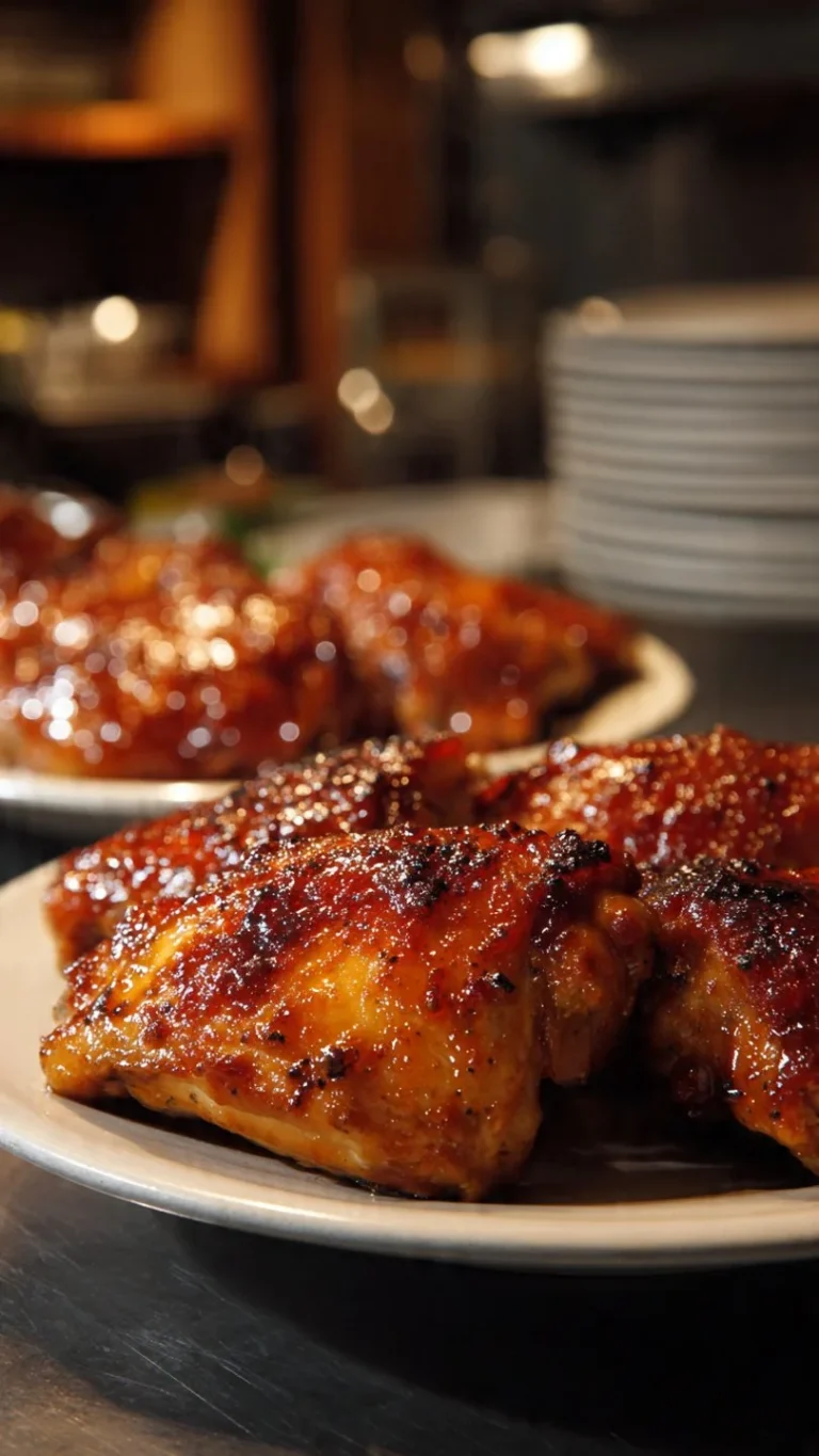 Apricot BBQ Chicken Thighs garnished and grilled to perfection