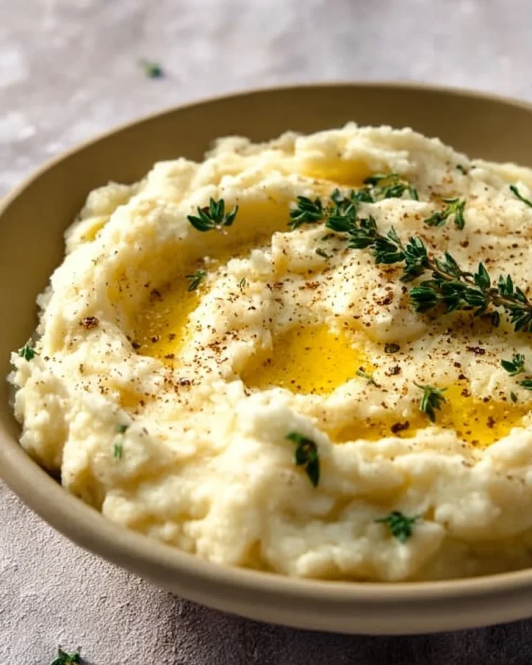 Keto-friendly Cauliflower Mashed Potatoes recipe served in a bowl