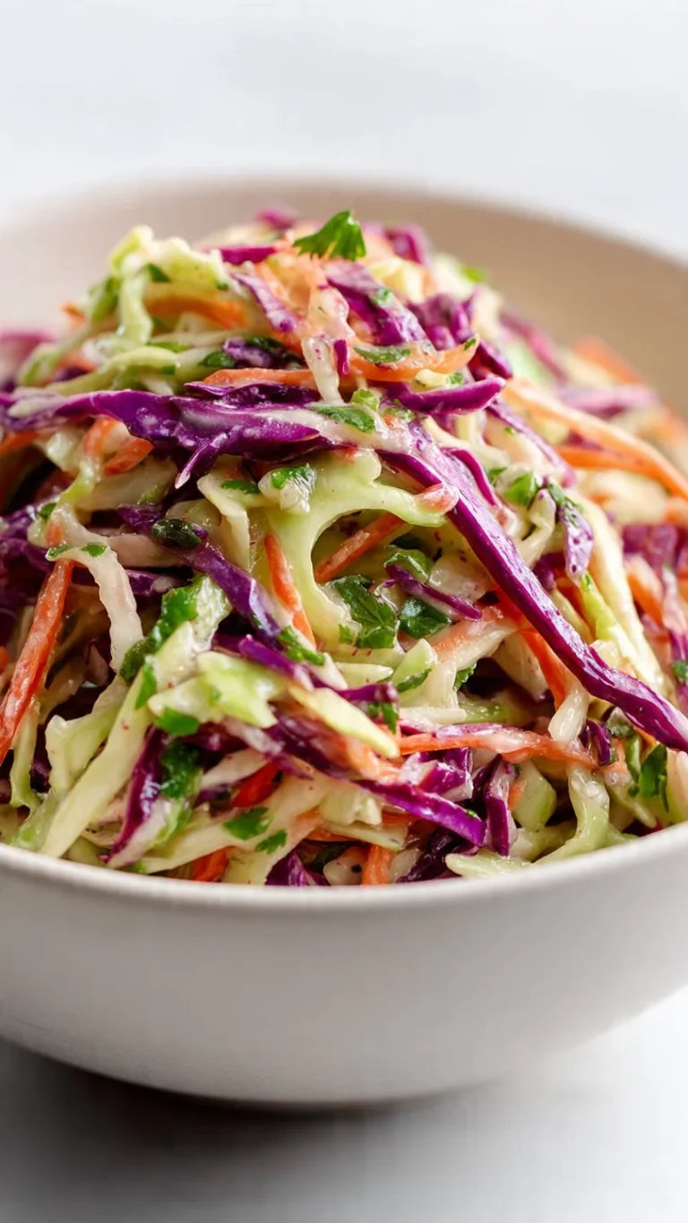 Bowl of vibrant cilantro lime slaw with fresh ingredients