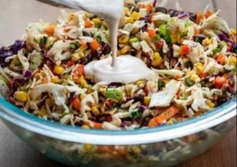 Delicious Cowboy Cabbage recipe with vibrant vegetables and spices.