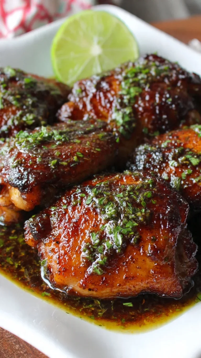 Cuban Mojo Chicken Thighs marinated and grilled with fresh herbs