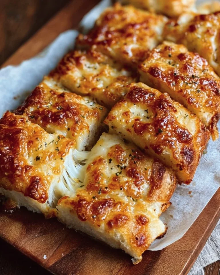 Deliciously cheesy bread fresh out of the oven, golden and warm.
