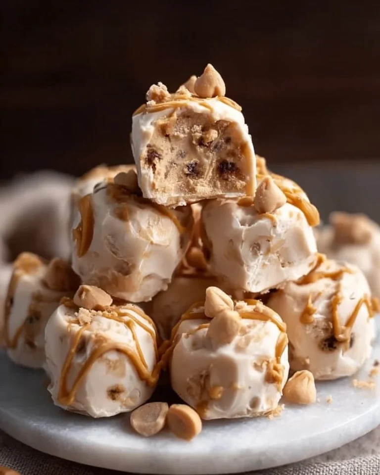 Frozen Greek yogurt peanut butter bites, a healthy frozen yogurt dessert