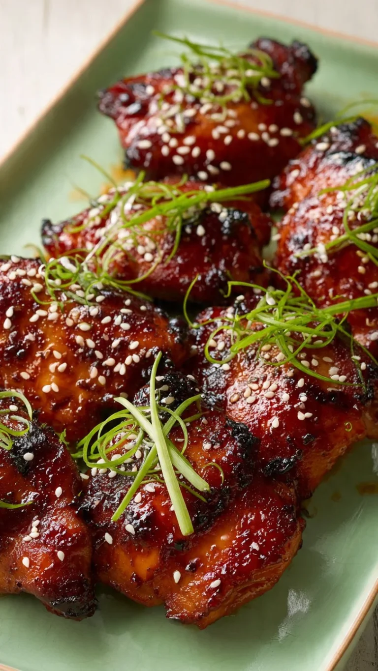 Juicy Japanese BBQ chicken thighs grilled to perfection.