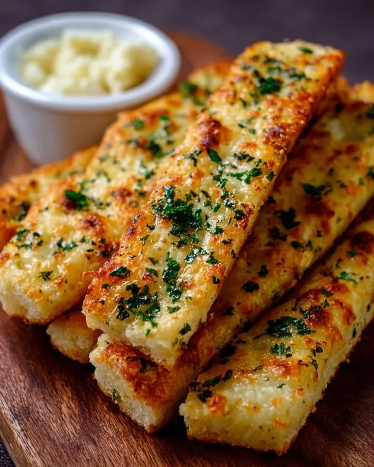 Delicious Keto Garlic Breadsticks fresh out of the oven, low-carb diet treat.