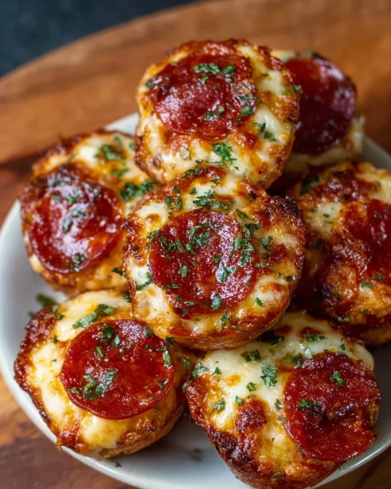Delicious Keto Pepperoni Pizza Bites on a serving platter