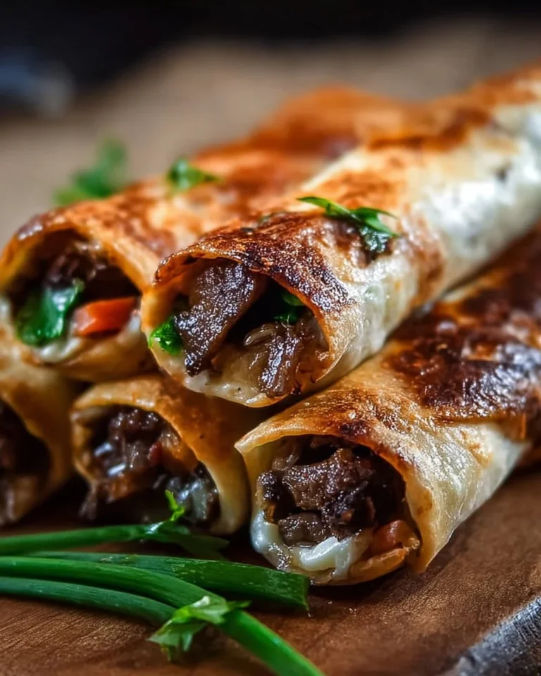 Keto Philly Cheesesteak Roll Ups on a plate with fresh ingredients