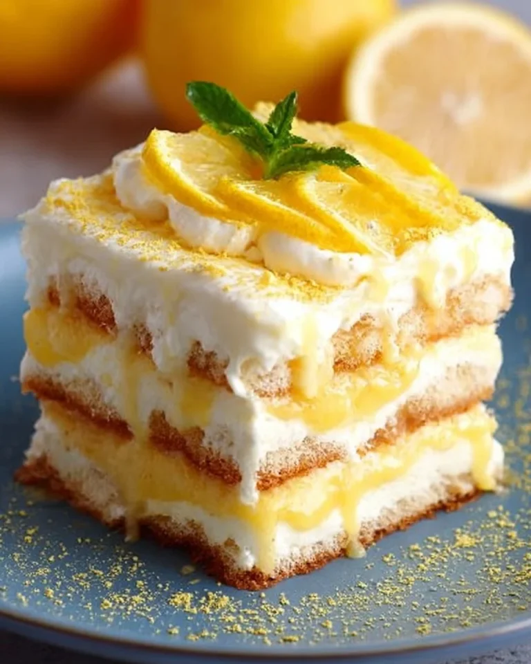 Delicious lemon tiramisu dessert in a glass with fresh lemons on the side