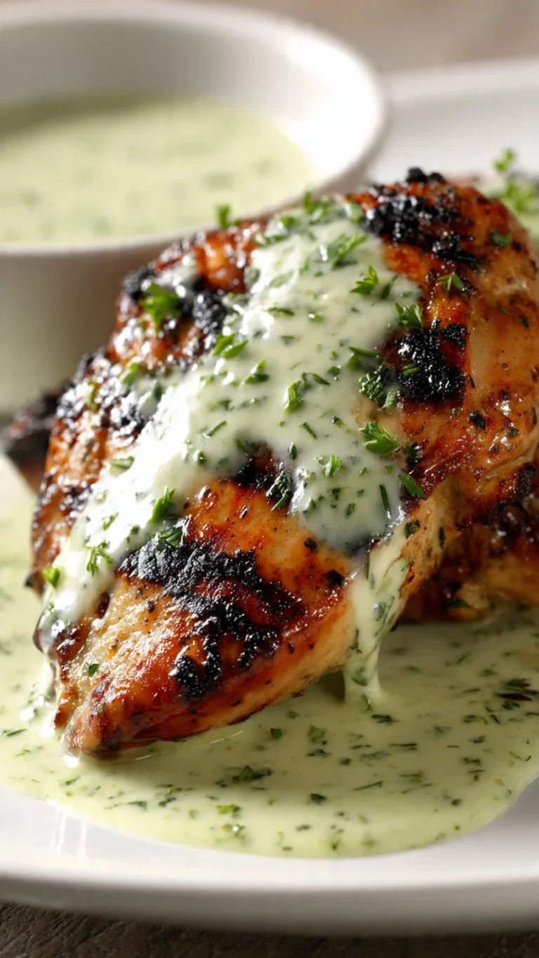 Creamy cilantro lime sauce served in a small bowl with fresh cilantro garnish.