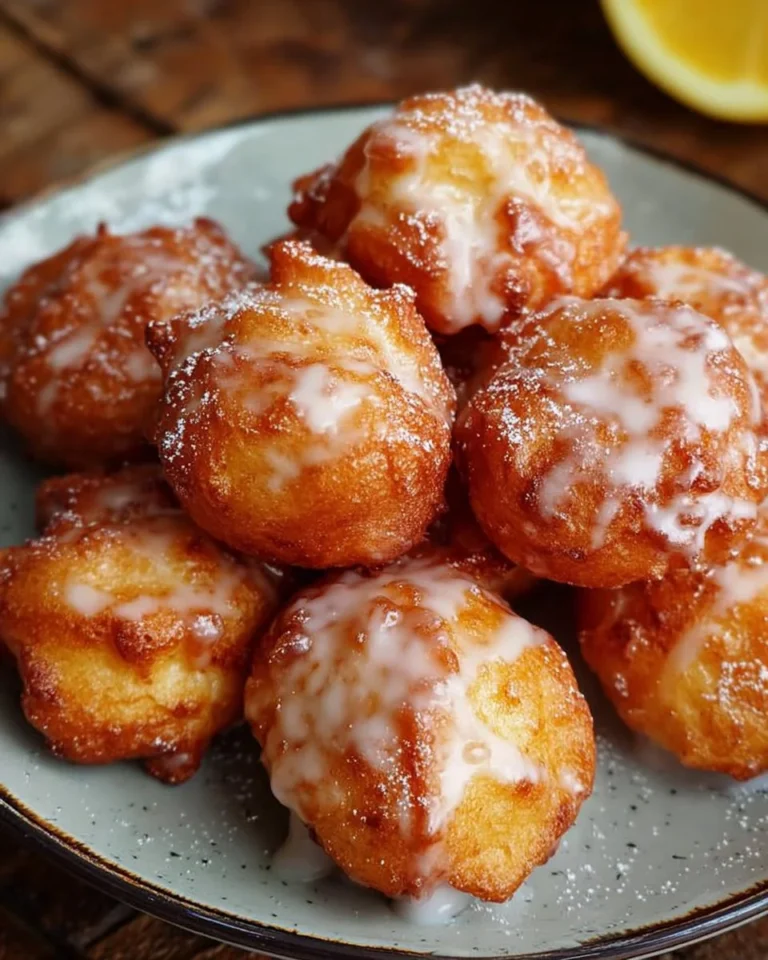 Tasty air fryer apple fritters served with a dusting of powdered sugar