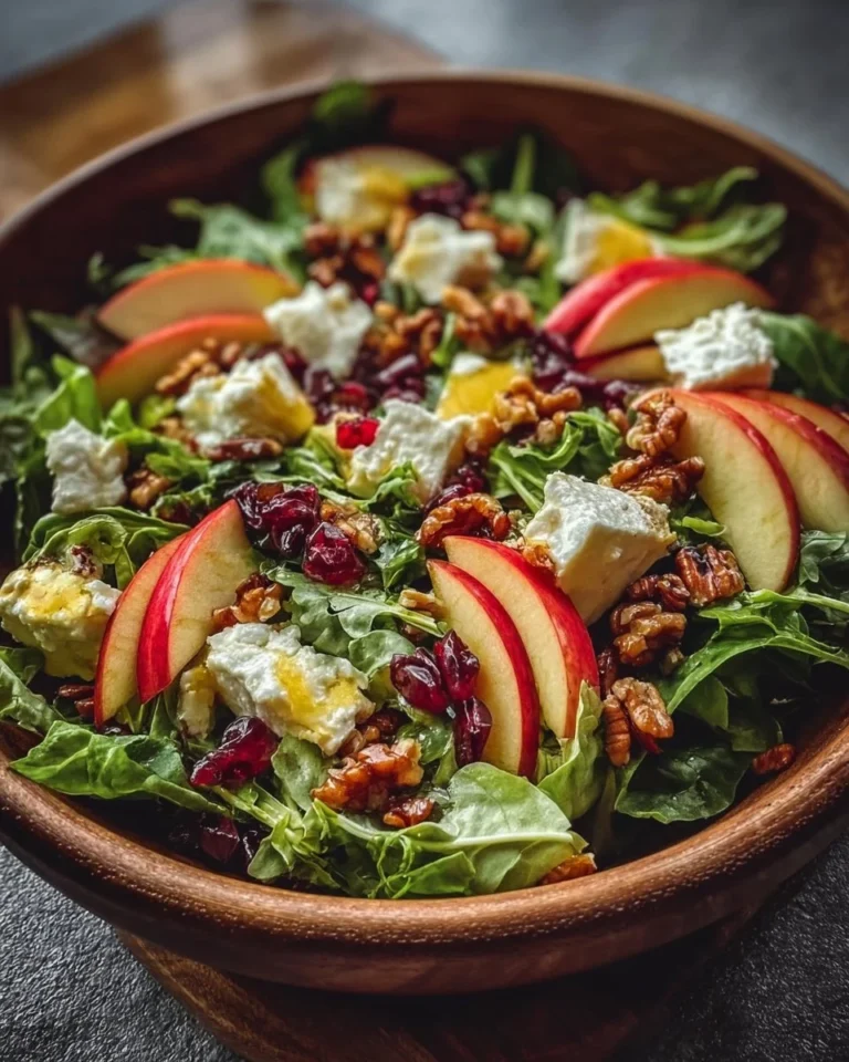 Vibrant Honeycrisp Apple Feta Salad with fresh greens and feta cheese