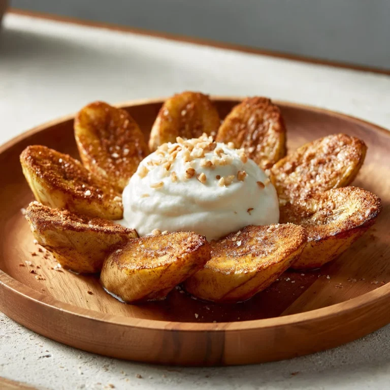 Crispy air-fried bananas served as a delicious snack