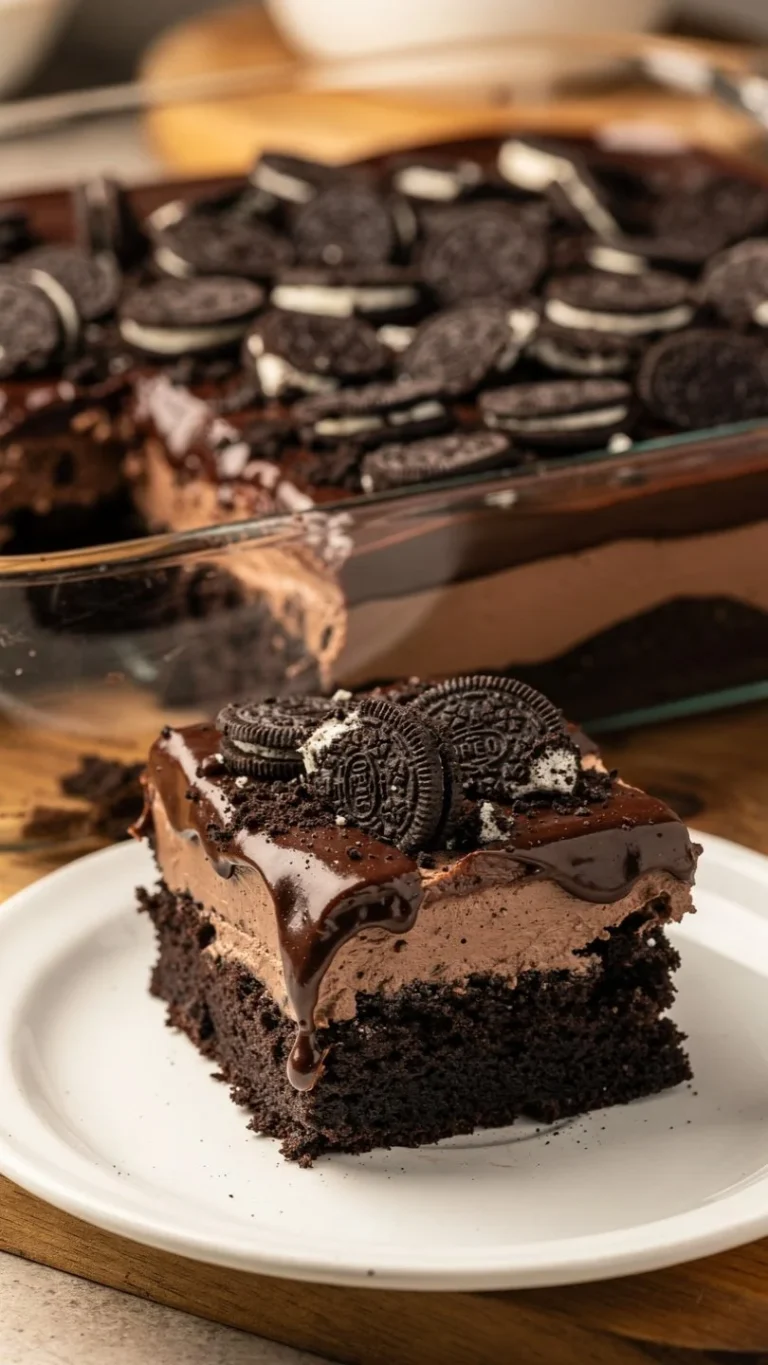 Delicious Best Oreo Dirt Cake with layers of creamy filling and crushed Oreos