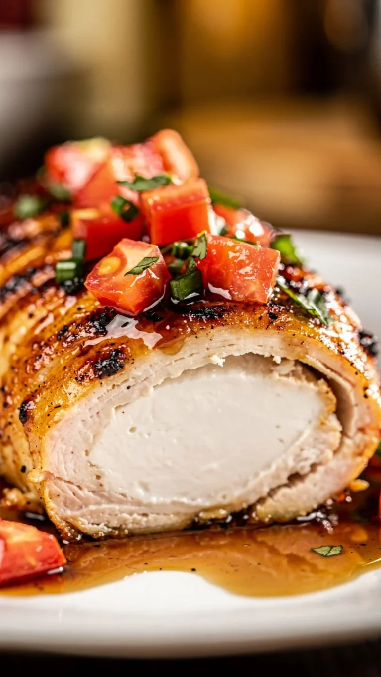 Delicious Caprese Stuffed Chicken Breast with tomatoes and mozzarella
