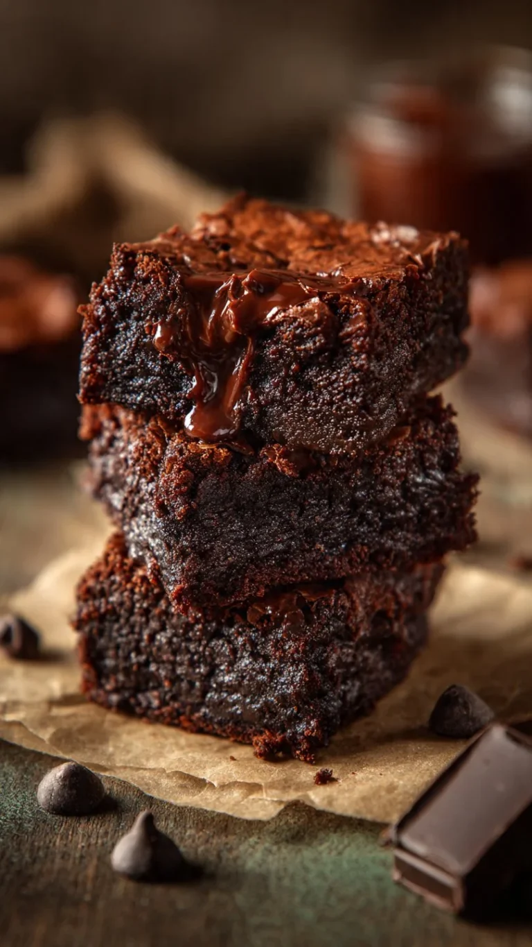 Delicious homemade chocolate brownies with a rich, fudgy texture