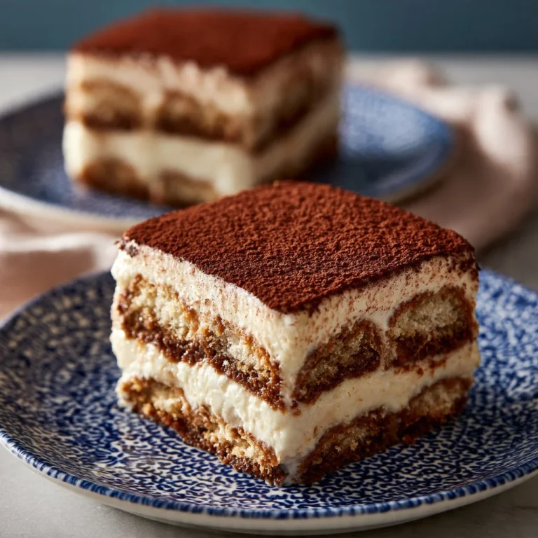 Delicious classic Italian tiramisu served in a dessert dish.