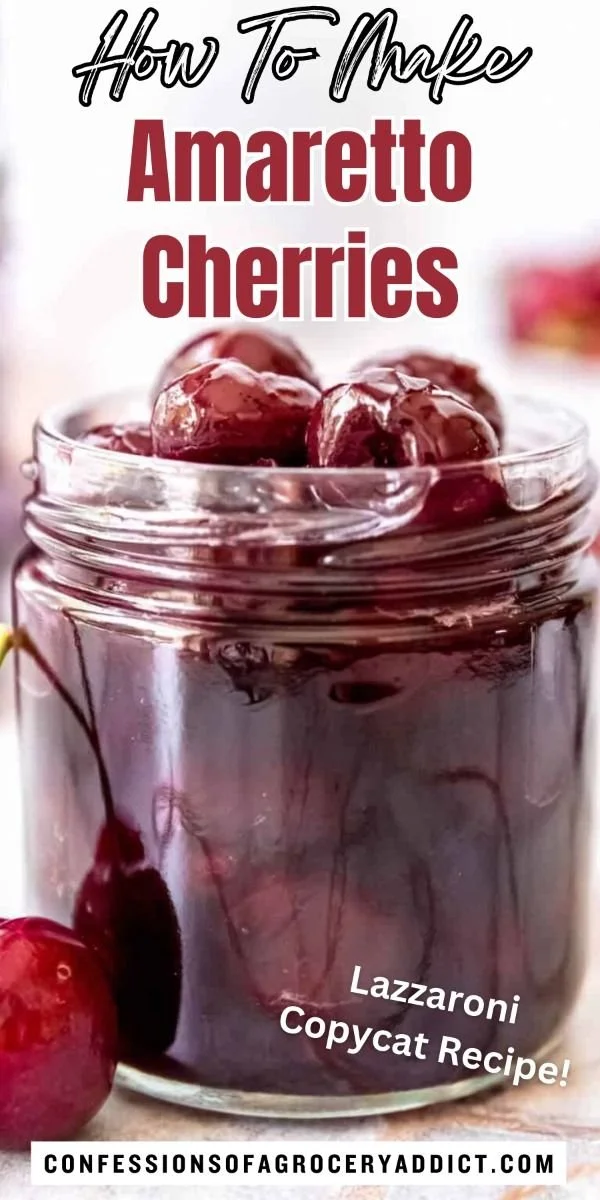 Easy Amaretto cherries recipe inspired by Lazzaroni for desserts and cocktails