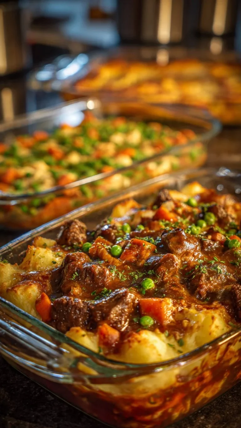 Juicy and tender beef oven bake dish fresh out of the oven