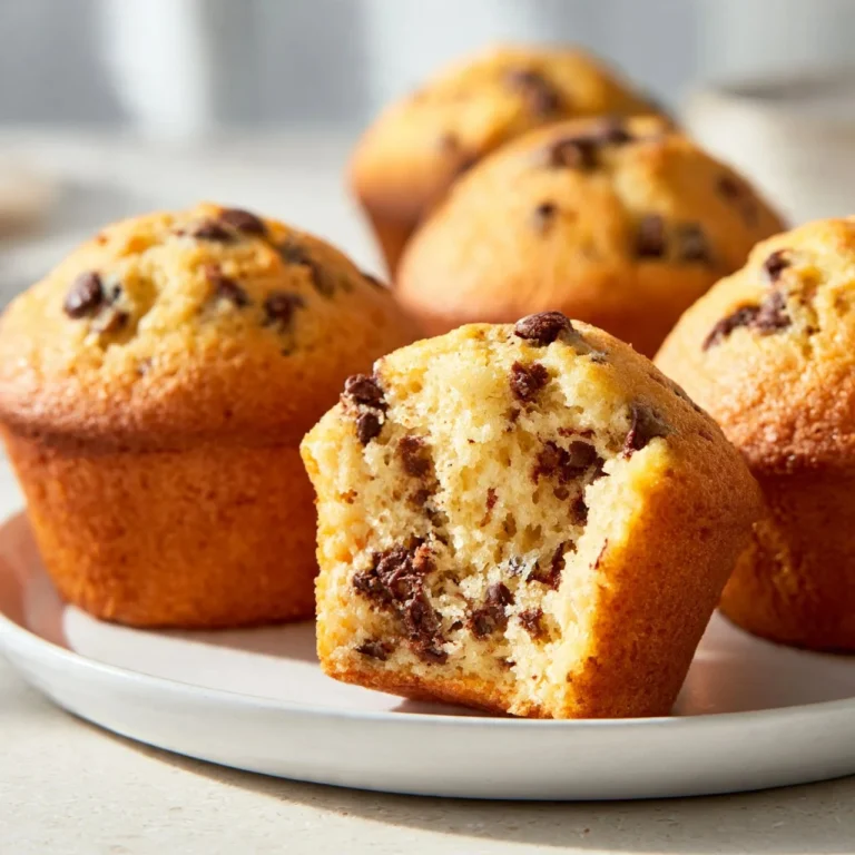 Delicious chocolate chip muffins with cottage cheese baked to perfection