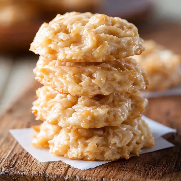 Easy no-bake coconut cookies on a plate, ready to enjoy