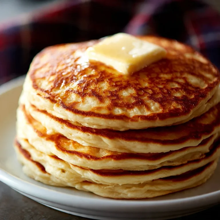 Delicious eggnog pancakes stacked with syrup and holiday spices
