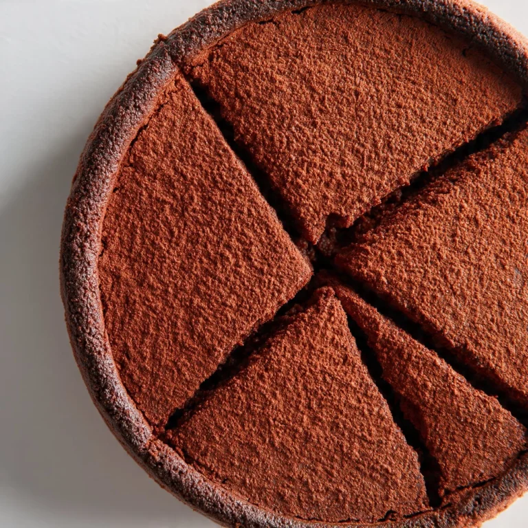 Decadent Gluten-Free Flourless Chocolate Cake topped with chocolate ganache