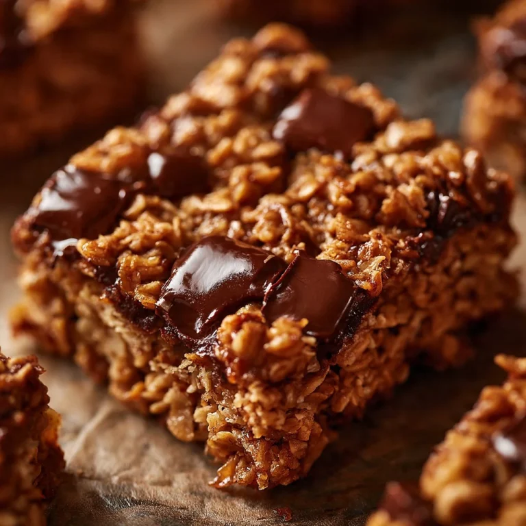 Healthy banana oat bars made with ripe bananas and oats