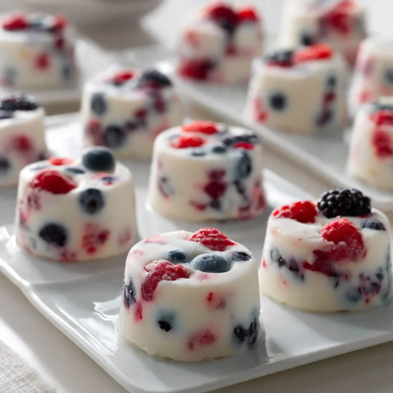 Healthy frozen yogurt with berries snack recipe