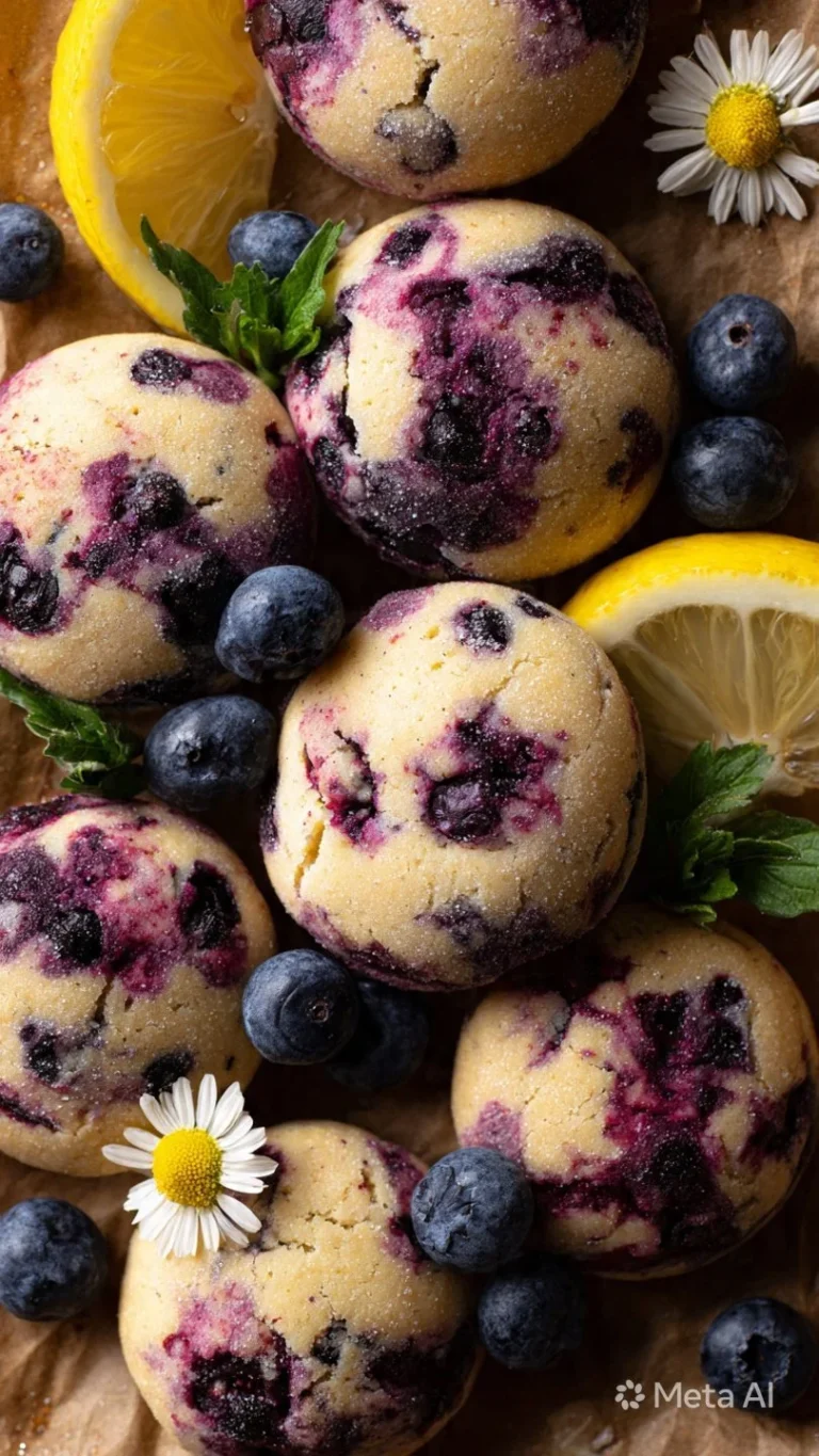 Lemon blueberry cheesecake cookies with a soft and chewy texture