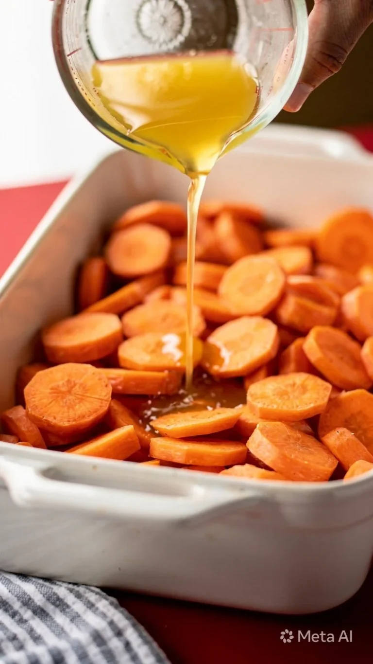 Delicious oven roasted glazed carrots ready to serve.