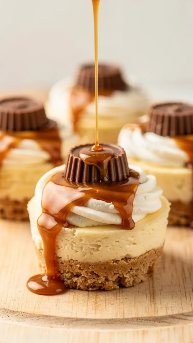 Delicious rolo cheesecake with chocolate and caramel toppings
