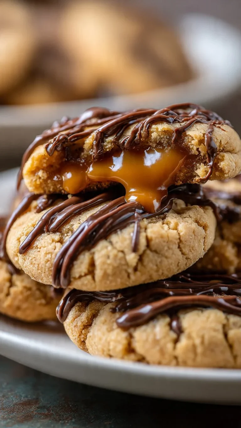 Delicious Crumbl Cookie Butter Lava Cookies with molten chocolate center